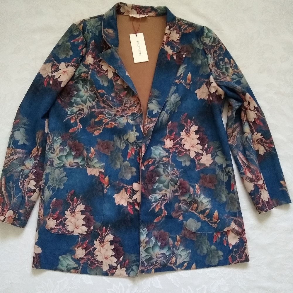 New 🎀 Sueded Floral wearable art longline jacket